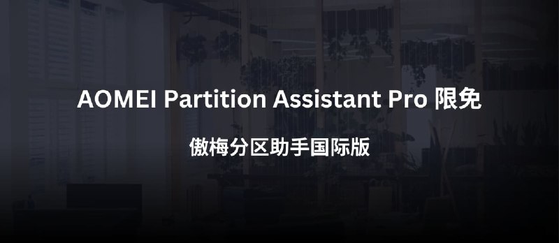 AOMEI Partition Assistant Pro 限免：傲梅分区助手国际版｜区别不大，可以不领。 - 小众软件