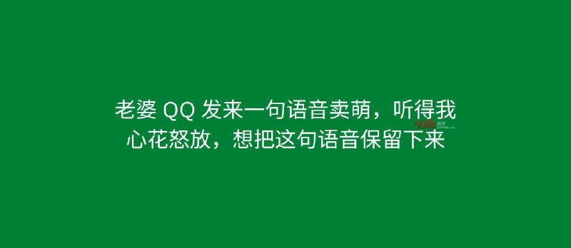 老婆 QQ 发来一句语音卖萌，听得我心花怒放，想把这句语音保留下来 - 小众软件