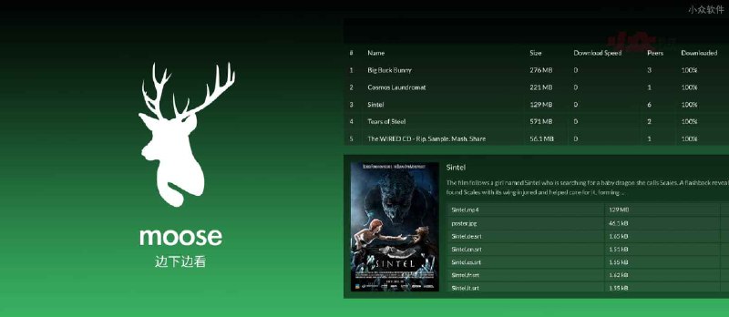 moose - 边下载边播放的开源 BT 客户端[macOS/Linux] - 小众软件