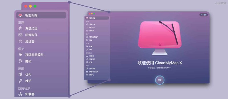 专业的 Mac 辅助工具 CleanMyMac X：清理、杀毒、加速、卸载 - 小众软件