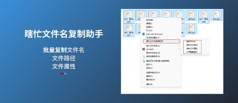 瞎忙文件名复制助手 - 批量复制文件名、文件路径、文件属性[Windows] - 小众软件