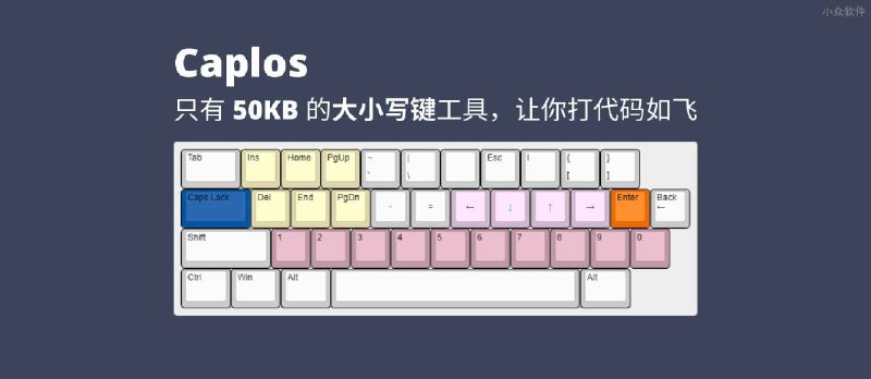 Caplos - 只有 50KB 的大小写键工具，让你打代码如飞[Windows] - 小众软件