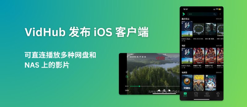 视频播放器 VidHub 免费发布 iPhone、iPad 版本，可直连播放多种网盘和 NAS 上的影片 - 小众软件