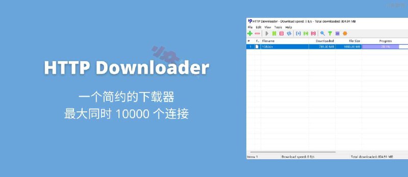 HTTP Downloader - 一个简约的下载器，最大 10000 个连接，支持 Chrome/Firefox 扩展[Windows] - 小众软件