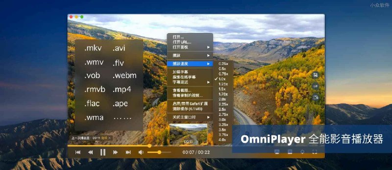 OmniPlayer - 支持投屏、自动搜索字幕，评分高达 4.8 分的全能视频播放器[macOS] - 小众软件