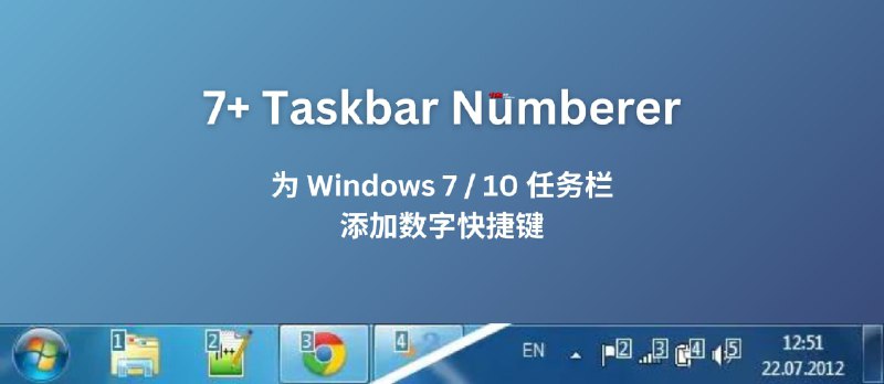 7+ Taskbar Numberer - 为 Windows 任务栏添加数字快捷键，适合语音识别与快捷键用户 - 小众软件