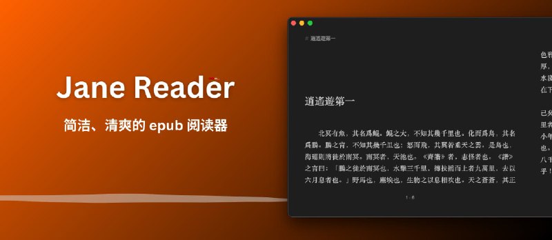 Jane Reader - 简洁、现代化的 EPUB 阅读器[Win/macOS]  - 小众软件