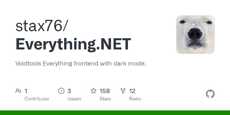 GitHub - stax76/Everything.NET: Voidtools Everything frontend with dark mode.