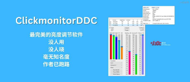 ClickmonitorDDC - 最完美的亮度调节软件｜没人用，没人晓，毫无知名度，作者已跑路[Windows] - 小众软件