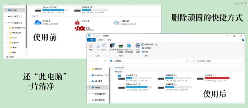 MyComputerManager - 删除「此电脑」中的各大网盘快捷方式，并支持自定义添加￼ - 小众软件