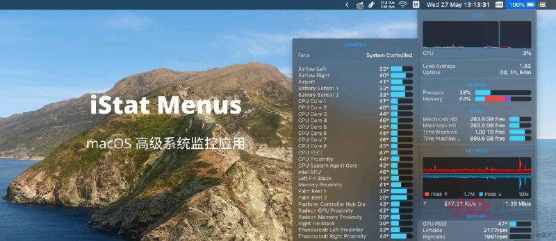 iStat Menus 6 特价，黑五期间只需 20 元人民币，可激活 3 台 Mac - 小众软件