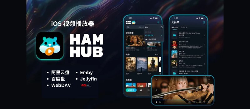 HamHub - iPhone、iPad 上的视频播放器：阿里云盘、百度盘、WebDAV、Emby、Jellyfin - 小众软件