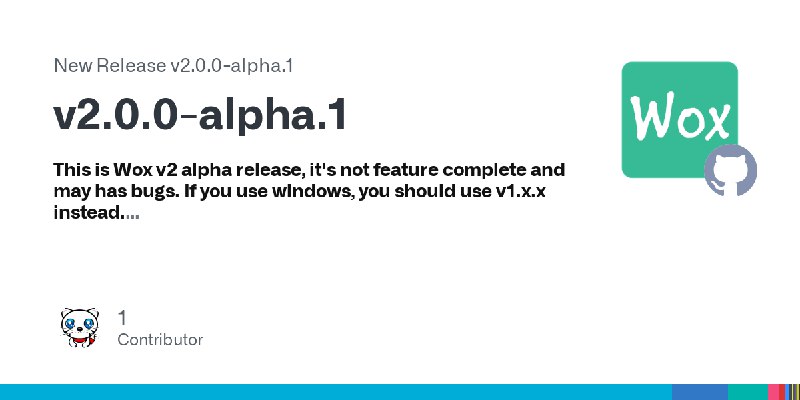 Release v2.0.0-alpha.1 · Wox-launcher/Wox