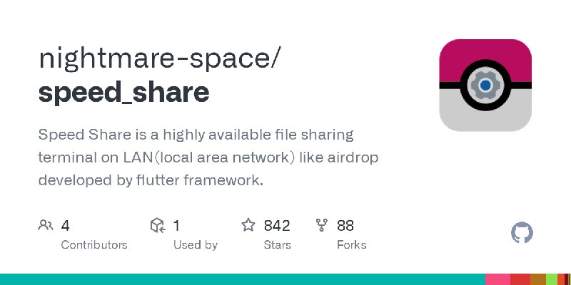 GitHub - nightmare-space/speed_share: Speed Share is a highly available file sharing terminal on LAN(local area network) like airdrop…