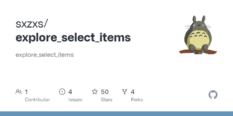 GitHub - sxzxs/explore_select_items: explore_select_items