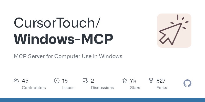 GitHub - CursorTouch/Windows-MCP: MCP Server for Computer Use in Windows