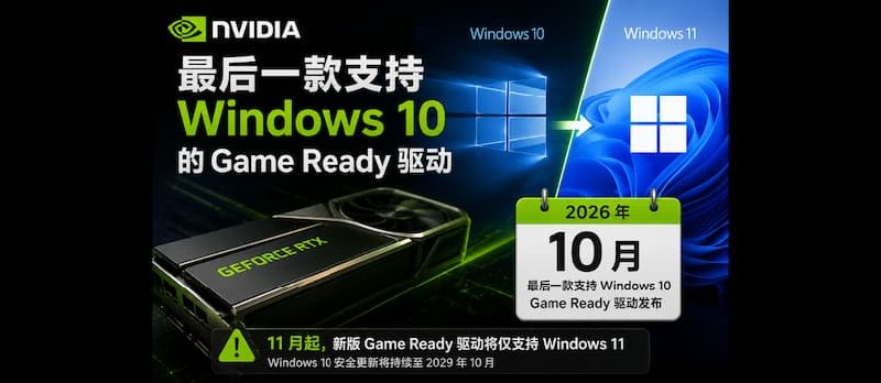 NVIDIA 即将告别 Windows 10：最后一款 Game Ready 驱动 10 月发布 - 小众软件