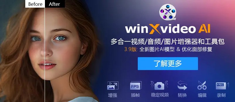 全年最低价| Winxvideo AI – 音频/图片/视频提升和转换工具 - 小众软件