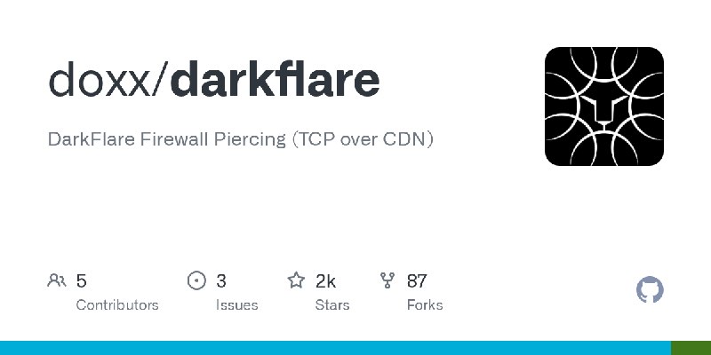 GitHub - doxx/darkflare: DarkFlare Firewall Piercing (TCP over CDN)