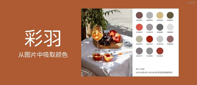 彩羽 - 从图片中吸取颜色，创建色卡、配色方案以及颜色库[Android] - 小众软件