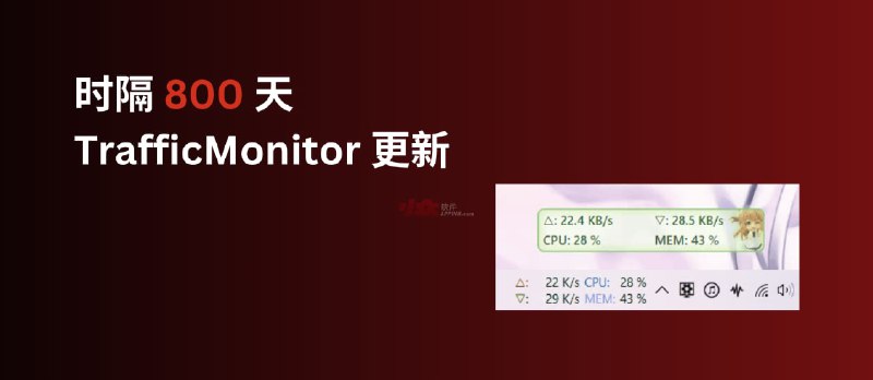 时隔800天，万能任务栏工具 TrafficMonitor 居然更新了 - 小众软件