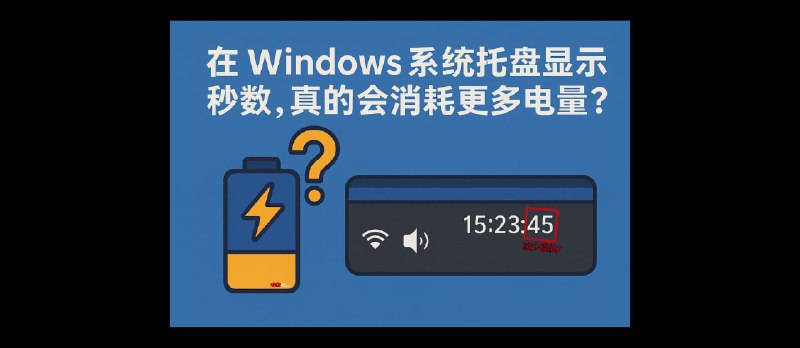 在 Windows 系统托盘显示秒数,真的会消耗更多电量吗? - 小众软件