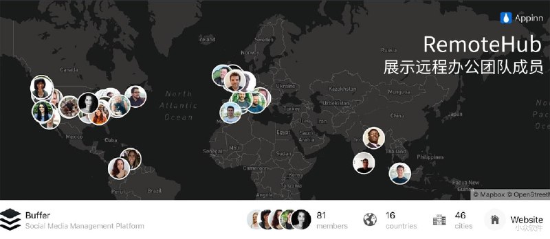 RemoteHub - 在地图上显示远程团队成员时区和天气 - 小众软件