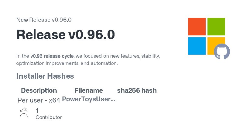 Release Release v0.96.0 · microsoft/PowerToys