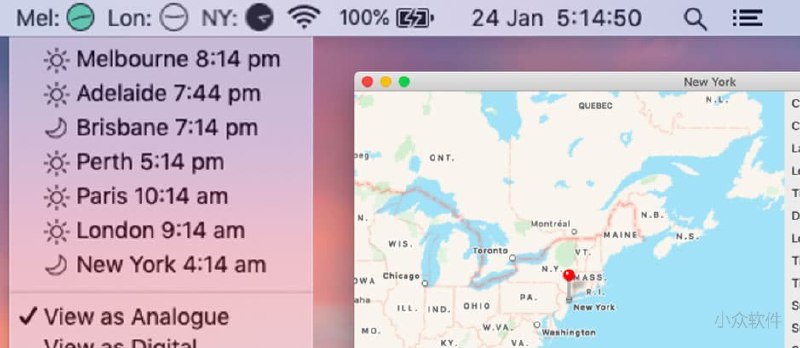 Menu World Time - 在 macOS 菜单栏显示世界时间 - 小众软件