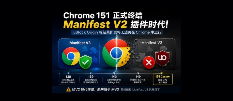 Chrome 151 彻底终结旧版扩展：uBlock Origin 时代落幕 - 小众软件