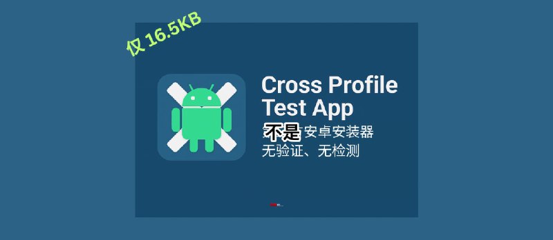 Cross Profile Test App - 仅 16.5KB，卡bug卡出第三方安卓安装器，无检测、无验证，所有应用都可以直接安装  - 小众软件