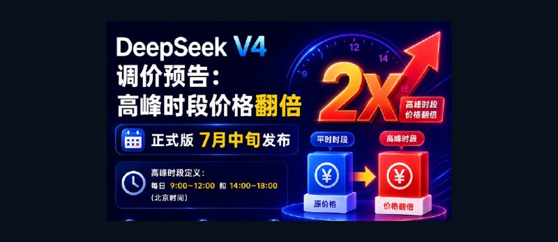 DeepSeek V4 调价预告：高峰时段价格翻倍，正式版7月中旬发布 - 小众软件