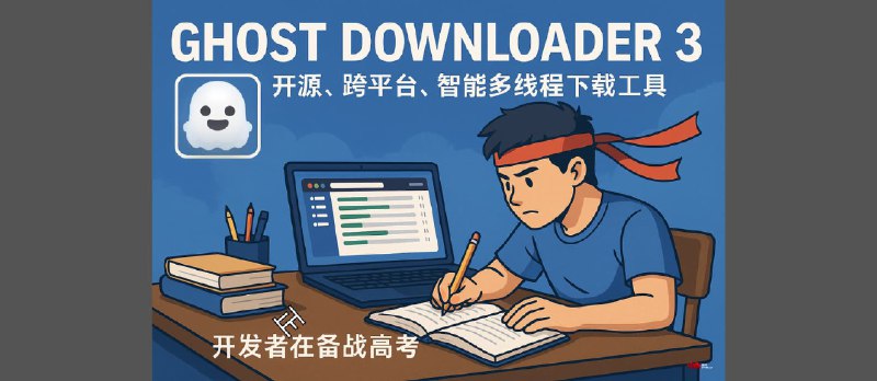 Ghost Downloader 3 - 开源、跨平台、智能多线程下载工具，充分榨干宽带。开发者正在备战高考 - 小众软件