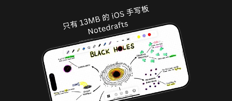 Notedrafts - 只有 13.5 MB，免费的 iOS 手写板应用 - 小众软件