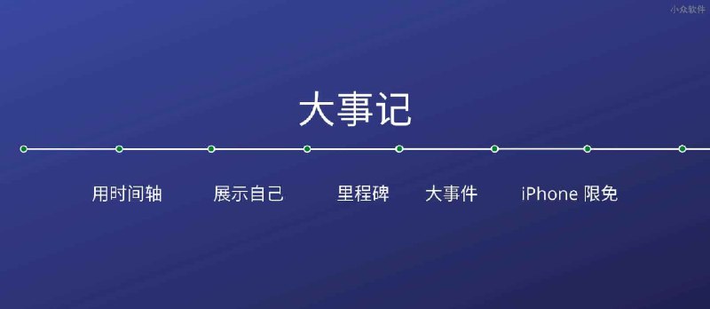 大事记 - 用时间轴记录关注你的里程碑事件[iPhone 限免] - 小众软件
