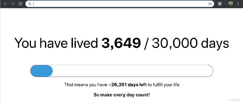 30k - 数着日子，生命倒计时[Chrome] - 小众软件