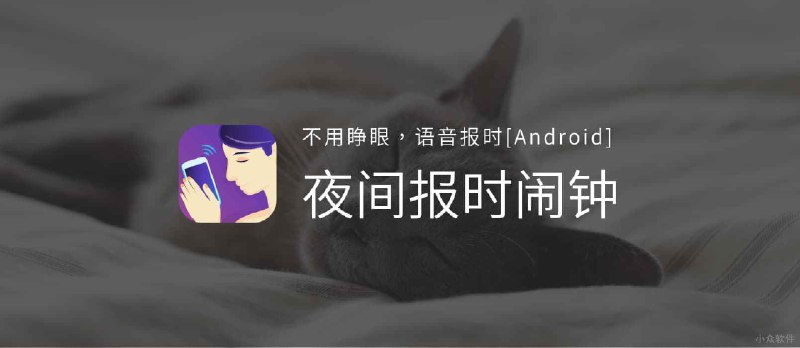 夜间报时闹钟 - 夜间不用睁眼，语音报时[Android] - 小众软件