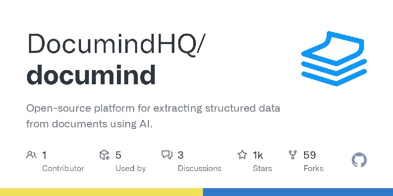 GitHub - DocumindHQ/documind: Open-source platform for extracting structured data from documents using AI.