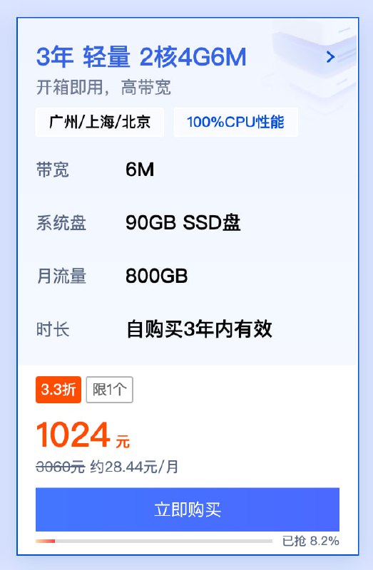 太可怕了，普通用户家里带宽都能买到5000M了，云服务商还在卖 6M...