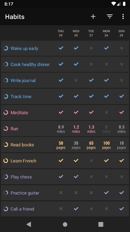 Loop Habit Tracker： 简单的开源工具，用图表和统计数据来跟踪习惯和长期目标Loop 是一款Android应用程序，以详细的图表和统计数据展示习惯如何随着时间的推移而改善