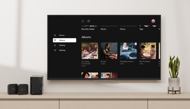 群晖 Photos 发布了适配 Android TV 和 Apple TV 的新版本 Synology Photos，在大屏幕上体验您的照片和视频