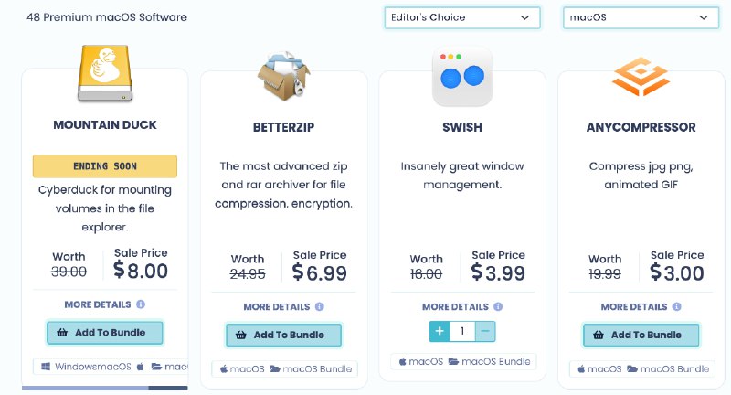 BundleHunt 2023 年的第一个 Mac 捆绑包来了：官网地址新的 Mac 包有个 SWISH 特价 3.99 刀，比数码荔枝的便宜一般，不过需要 3.5 刀的解锁费用