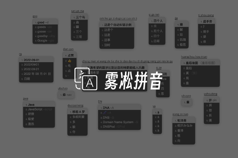 #GitHub⌨️ Rime 用户的福音配置 —— 雾凇拼音 这两天部分 Mac 用户因为微信键盘 Mac 版的缘故又开启了输入法折腾之旅，我虽然没有用微信键盘，但是也在 Twitter 上看到有用鼠须管的用户提到了一个由 Dvel 维护的 Rime 配置 —— 雾凇拼音
