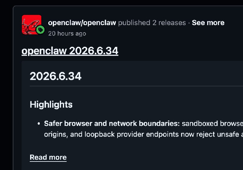 2026.6.34过分了啊，我一直以为 openclaw 的版本号是日期，结果你现在告诉我不是！