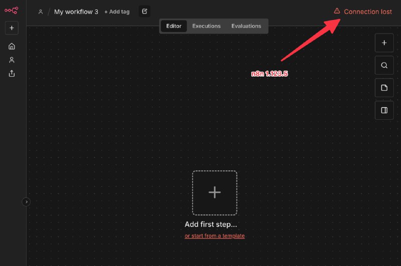 请问 n8n 莫名其妙坏了怎么办？现有工作流还能正常工作，但是界面已经这样了 😭