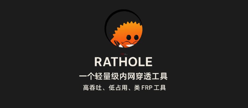 rathole – 一个轻量级开源内网穿透工具，高吞吐、低占用，类 frp 工具rathole 是一款开源的轻量级内网穿透工具，基准测试显示延迟与 frp 相近，在高并发情况下表现更好，能提供更大的带宽，内存占用更少