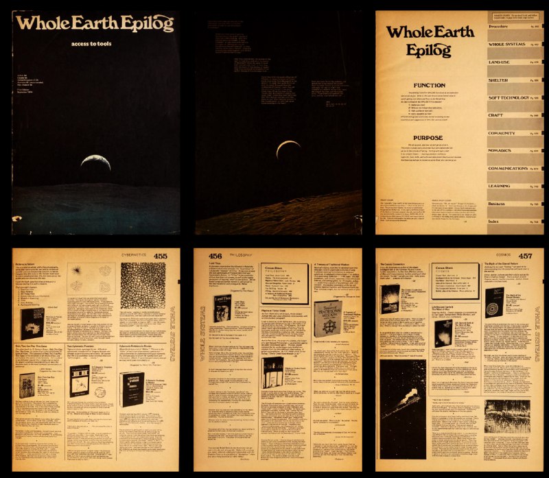 Whole Earth 是一本创办于 1968 年的杂志，内容极其丰富，是一本关于「如何动手生活」的生存技能书