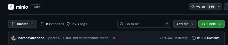 著名的开源 S3 兼容对象存储服务器 Minio 宣布进入维护模式，不再接受新功能、改进或 Pull request