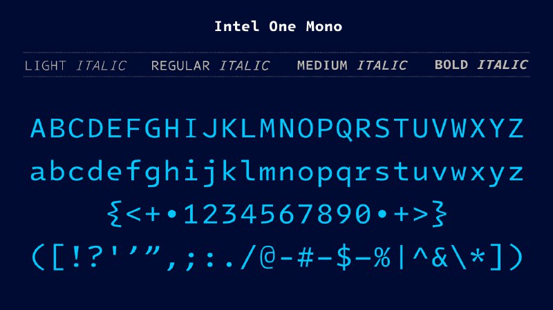 英特尔 One Mono 开源字体