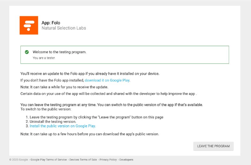 Folo（原 Follow）在 Google Play 上的测试链接：
